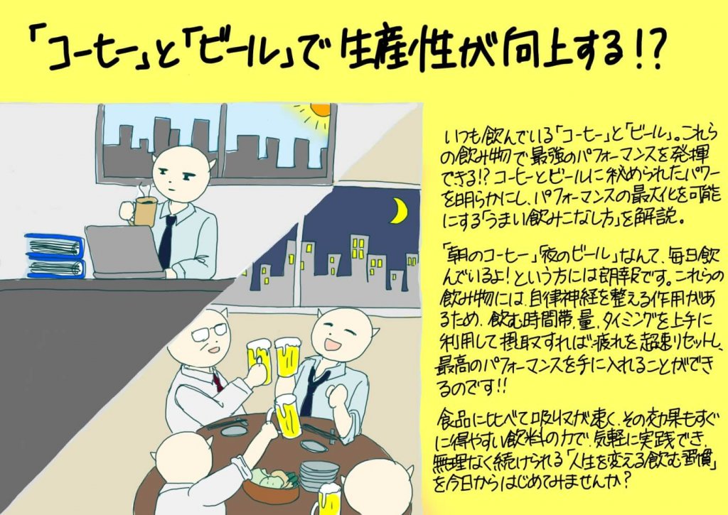 コーヒー と ビール で生産性が向上する